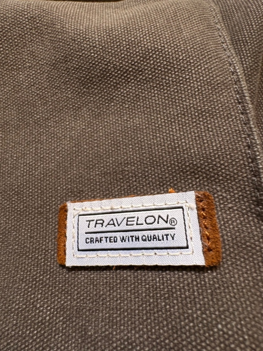 Travelon 5-Point Anti-Theft Pewter Heritage Hobo Bag Crossbody Canvas 10"x12"x3" - Picture 5 of 14